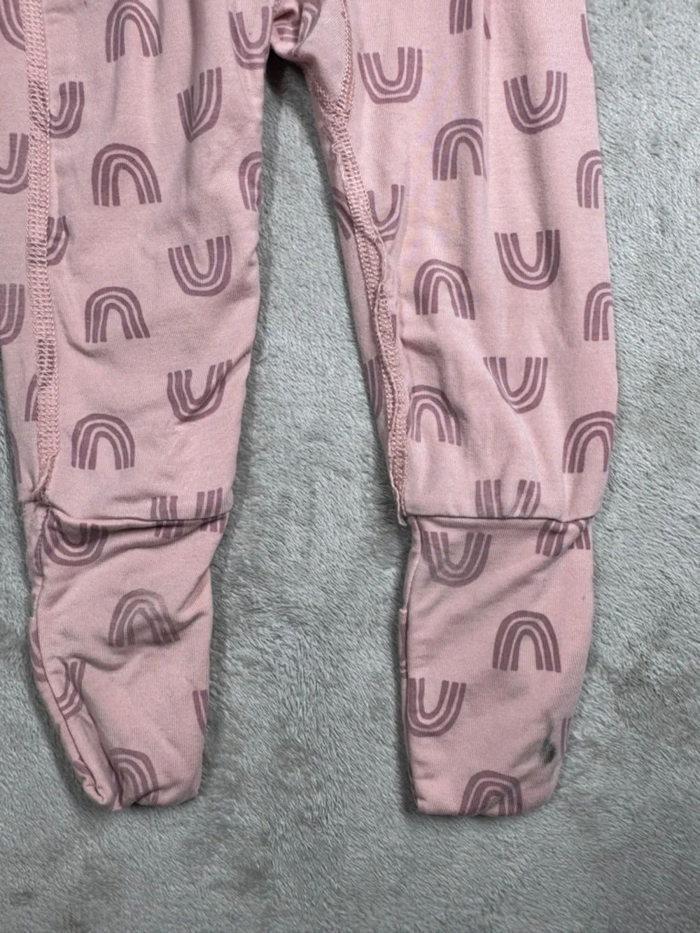 Hanna Andersson Layette Tencel Print Sleeper Blush Pink Rainbow Footie 12-18 M - Picture 12 of 16